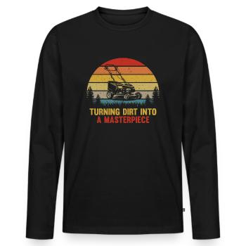 Gardener - Vintage Gardener - Gardener Dad - Männer Premium Bio Langarmshirt - Schwarz - Vorne - Nico (187cm)