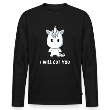 Unicorn - Cute Unicorn - Funny Unicorn - Men's Premium Organic Long Sleeve Shirt - black - Front - Nico (187cm)