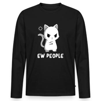Ew People Cat - Funny Cat - Kawaii Cat - Cute Cat - Men's Premium Organic Long Sleeve Shirt - black - Front - Nico (187cm)