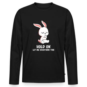 Réfléchisseur excessif - Humour réfléchi - Blague réfléchisseur - T-shirt manches longues Premium bio Homme - noir - Devant - Nico (187cm)