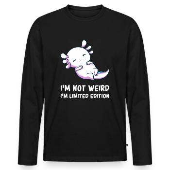Axolotl - Axolotl mignon - Axolotl amusant - Jeu de mots Axolotl - T-shirt manches longues Premium bio Homme - noir - Devant - Nico (187cm)