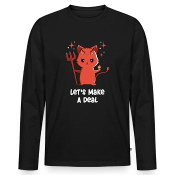 Satanic - Satanic Cat - Cute Satanic - Satanic Fun - Men's Premium Organic Long Sleeve Shirt - black - Front - Nico (187cm)
