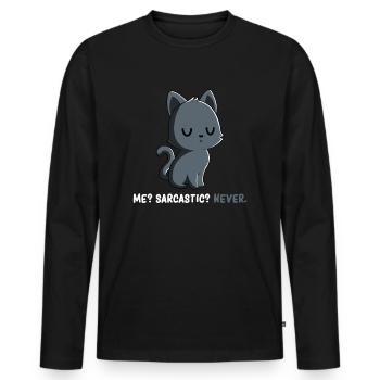 Sarcasm - Cat Sarcasm - Kitten Sarcasm - Men's Premium Organic Long Sleeve Shirt - black - Front - Nico (187cm)