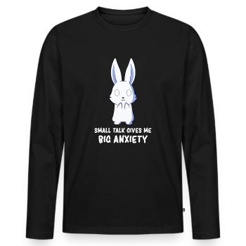 Anxious - Anxious Humor - Funny Anxious - Anxiety - Männer Premium Bio Langarmshirt - Schwarz - Vorne - Nico (187cm)