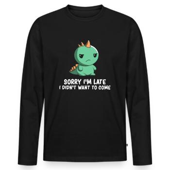 Anxiety - Social Anxiety - Anxiety Humor - Anxious - Männer Premium Bio Langarmshirt - Schwarz - Vorne - Nico (187cm)