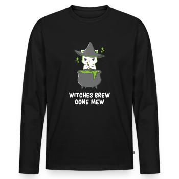 Halloween - Halloween Cat - Halloween Kitten - Männer Premium Bio Langarmshirt - Schwarz - Vorne - Nico (187cm)