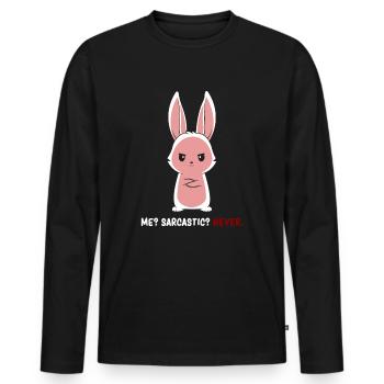 Sarcasm - Bunny Sarcasm - Dark Humor Sarcasm - Men's Premium Organic Long Sleeve Shirt - black - Front - Nico (187cm)