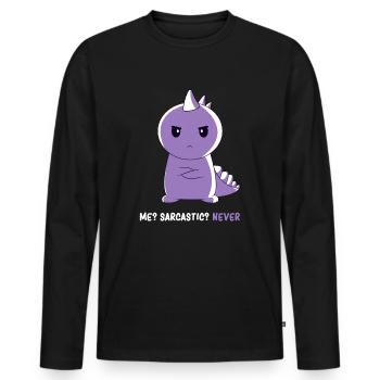 Sarcasme - Sarcasme drôle de dinosaure - Sarcasme de dinosaure - T-shirt manches longues Premium bio Homme - noir - Devant - Nico (187cm)