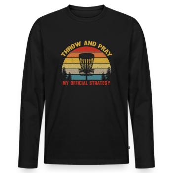 Disc Golf - Lecteur de Disc Golf - Panier de Disc Golf - T-shirt manches longues Premium bio Homme - noir - Devant - Nico (187cm)