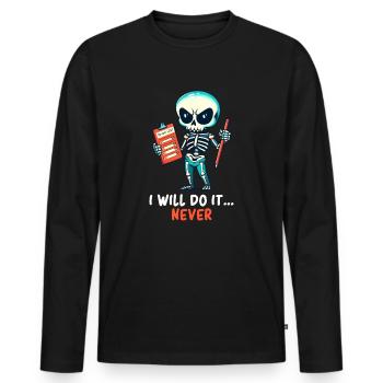 Skeleton - Skeleton Humor - Funny Skeleton - Men's Premium Organic Long Sleeve Shirt - black - Front - Nico (187cm)