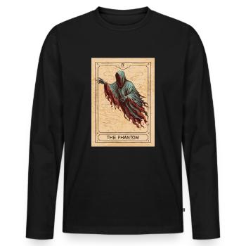 Fantôme Halloween Fantôme Carte de Tarot Fantôme Fantôme Effrayant - T-shirt manches longues Premium bio Homme - noir - Devant - Nico (187cm)