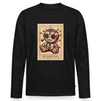 Voodoo - Voodoo Doll - Voodoo Magic - Voodoo Witch - Männer Premium Bio Langarmshirt - Schwarz - Vorne - Nico (187cm)