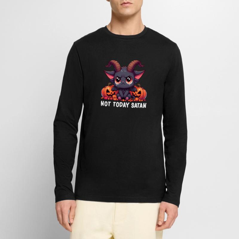 Satan Baphomet Evil Devil Lucifer - Cute Baphomet Männer Premium Bio Langarmshirt