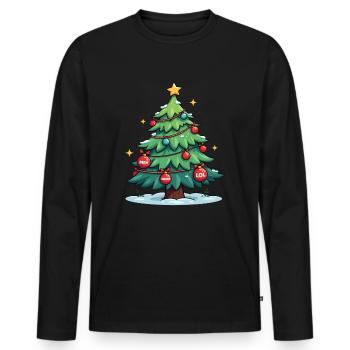 Funny Christmas Tree Xmas Holiday Dark Humor - Männer Premium Bio Langarmshirt - Schwarz - Vorne - Nico (187cm)