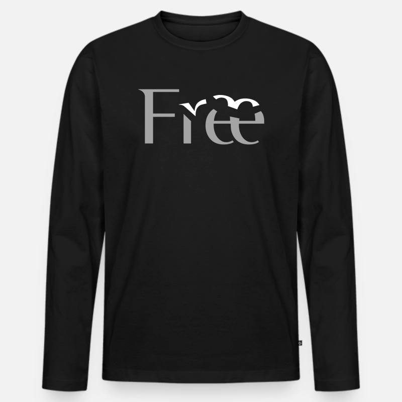 Free - Männer Premium Bio Langarmshirt - Schwarz