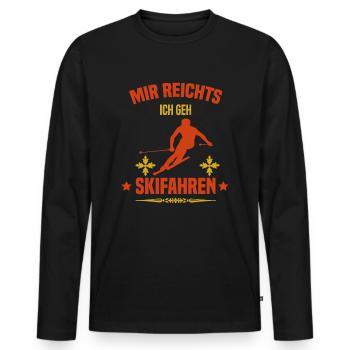 Skifahren Shirt Skifahrer Geschenk - Männer Premium Bio Langarmshirt - Schwarz - Vorne - Nico (187cm)