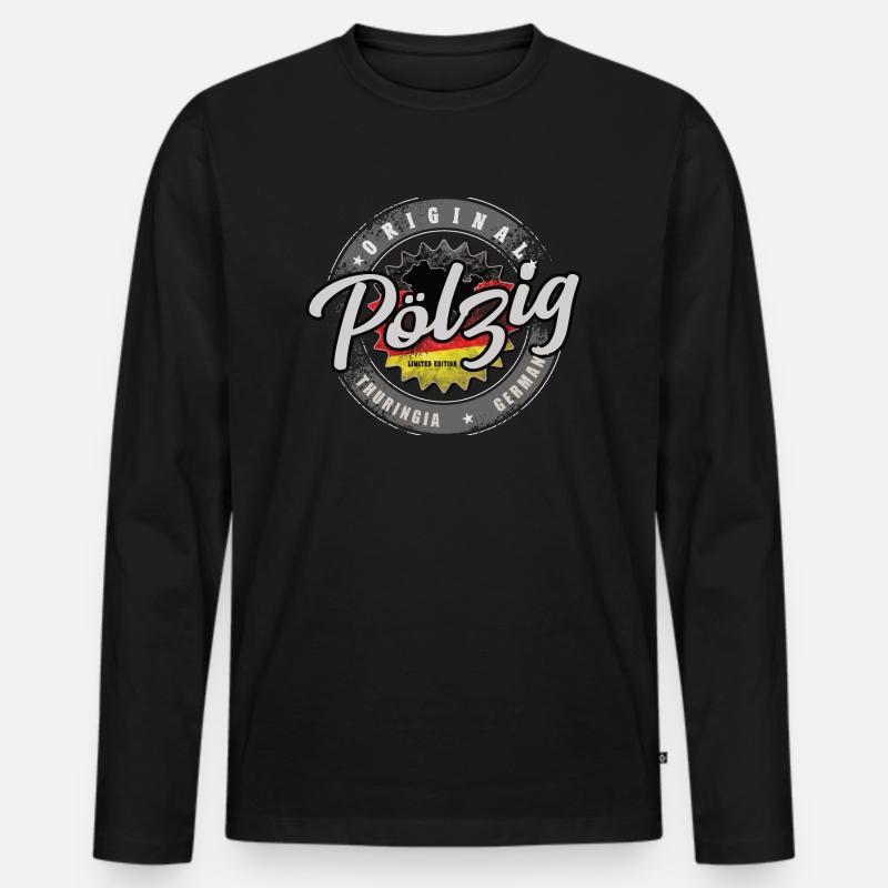 Original Germany Thüringen Pölzig - Männer Premium Bio Langarmshirt - Schwarz
