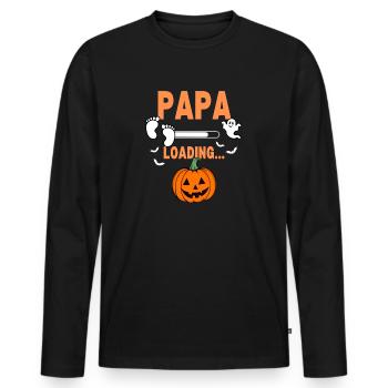 Papa Loading Halloween - T-shirt manches longues Premium bio Homme - noir - Devant - Nico (187cm)