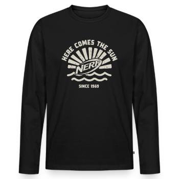 Nerf Here Comes The Sun - Men's Premium Organic Long Sleeve Shirt - black - Front - Nico (187cm)