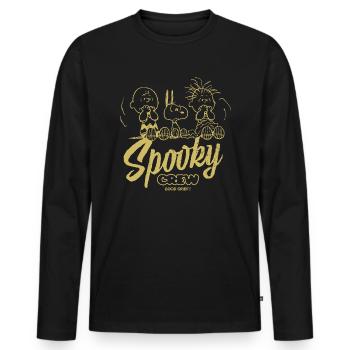 Peanuts Halloween-Design Spooky Crew - Männer Premium Bio Langarmshirt - Schwarz - Vorne - Nico (187cm)