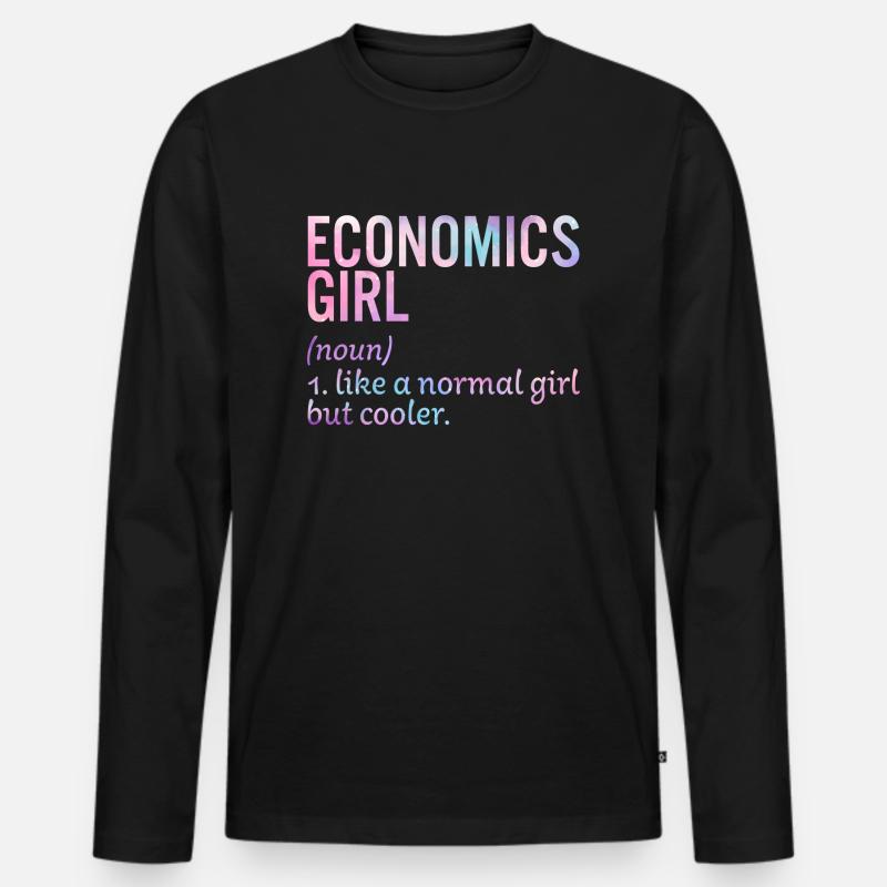 Wirtschaftsmädchen - Männer Premium Bio Langarmshirt - Schwarz