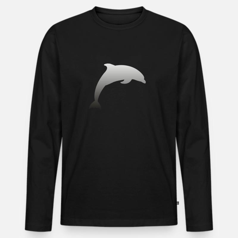 Delfin - Männer Premium Bio Langarmshirt - Schwarz