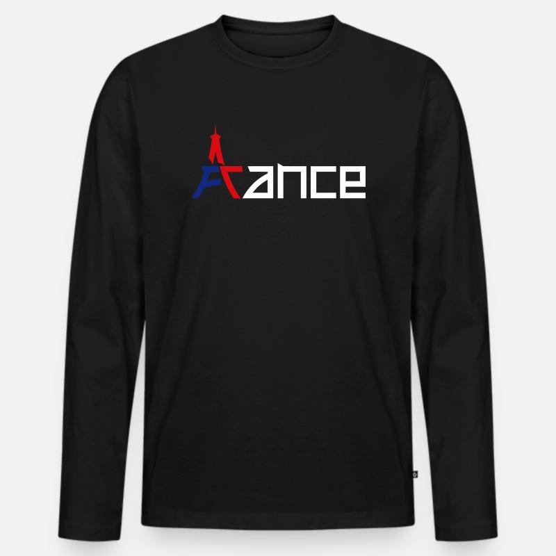 France - Frankreich - Männer Premium Bio Langarmshirt - Schwarz