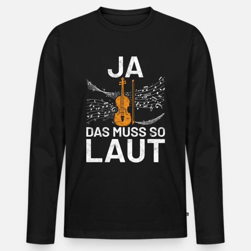 Ja das muss so laut - Männer Premium Bio Langarmshirt - Schwarz
