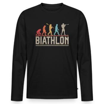 L’évolution du ski de fond biathlon - T-shirt manches longues Premium bio Homme - noir - Devant - Nico (187cm)