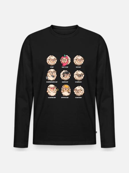 Word game sheep unschaf flock of sheep funny sheep - Men's Premium Organic Long Sleeve Shirt - black