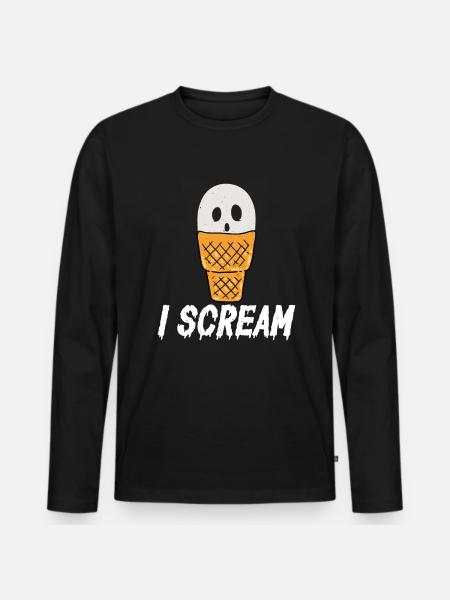 I Scream Sorbet Mochi Popsicles Lody - Ekologiczna męska koszulka z długim rękawem Premium - czarny