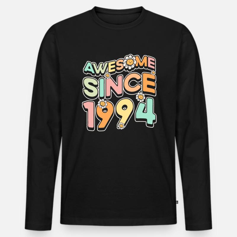 Fantastisch Seit 1994 Blumenthema Blumen - Männer Premium Bio Langarmshirt - Schwarz