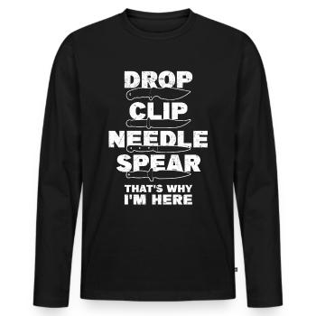Collecting knives - Men's Premium Organic Long Sleeve Shirt - black - Front - Nico (187cm)