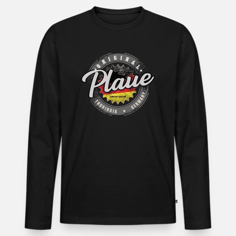 Original Germany Thüringen Plaue - Männer Premium Bio Langarmshirt - Schwarz