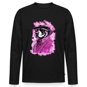 No excuses Gangster Dog no excuses pink - Men's Premium Organic Long Sleeve Shirt - black - Front - Nico (187cm)