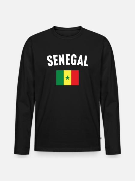 Senegal Flag - Men's Premium Organic Long Sleeve Shirt - black