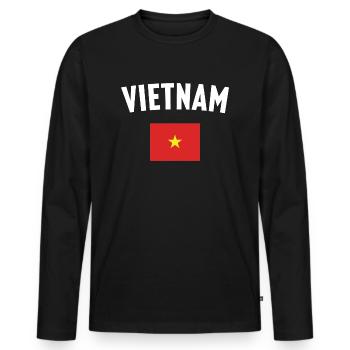 Vietnam Flag - Men's Premium Organic Long Sleeve Shirt - black - Front - Nico (187cm)