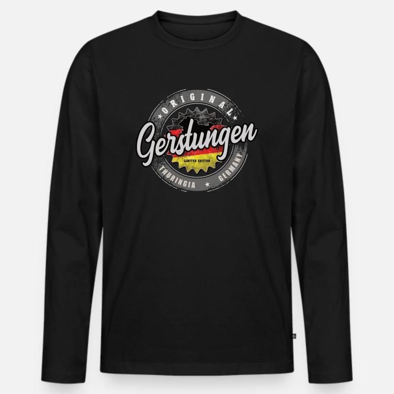 Original Germany Thüringen Gerstungen - Männer Premium Bio Langarmshirt - Schwarz