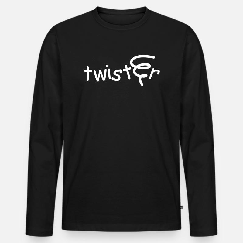 Twister - Männer Premium Bio Langarmshirt - Schwarz