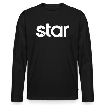 Star - Stern - Men's Premium Organic Long Sleeve Shirt - black - Front - Nico (187cm)