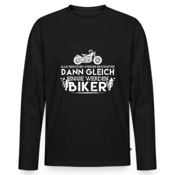 ich bin Biker | Biker - Männer Premium Bio Langarmshirt - Schwarz - Vorne - Nico (187cm)