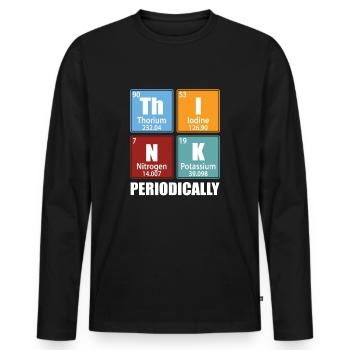 Think Periodically - Periodic Table Elements - Men's Premium Organic Long Sleeve Shirt - black - Front - Nico (187cm)