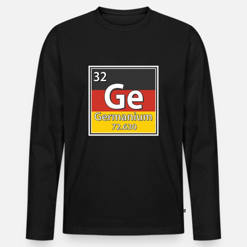 Periodensystem der Germanium-Elemente - Männer Premium Bio Langarmshirt - Schwarz
