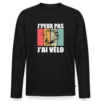 J'Peux Pas J'ai Parachute Idée Cadeau Parachutiste - T-shirt manches longues Premium bio Homme - noir - Devant - Nico (187cm)