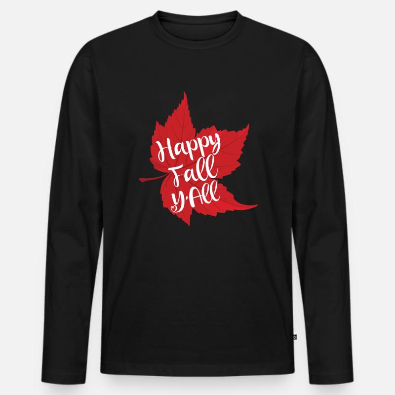 Frohen Herbst euch allen - Männer Premium Bio Langarmshirt - Schwarz
