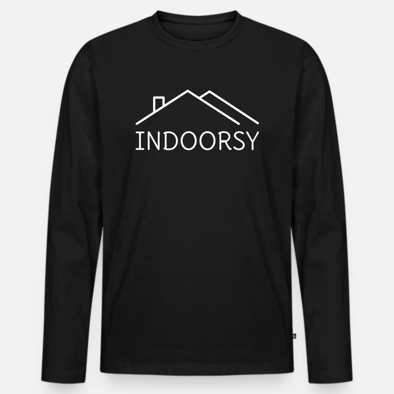 Indoorsy II - Männer Premium Bio Langarmshirt - Schwarz