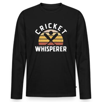Cricket Whisperer - Men's Premium Organic Long Sleeve Shirt - black - Front - Nico (187cm)
