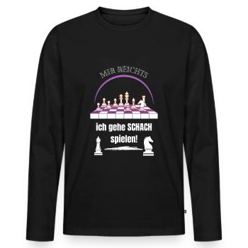 Schach , Hobby, Spaß - Männer Premium Bio Langarmshirt - Schwarz - Vorne - Nico (187cm)
