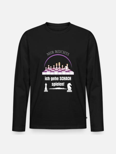Schach , Hobby, Spaß - Männer Premium Bio Langarmshirt - Schwarz