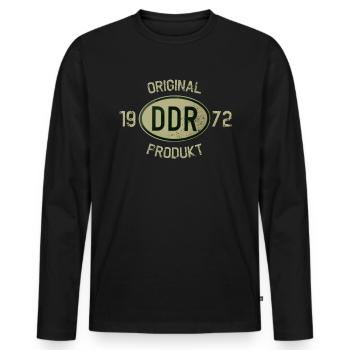 Produit DDR original Année de construction 1972 Anniversaire - T-shirt manches longues Premium bio Homme - noir - Devant - Nico (187cm)